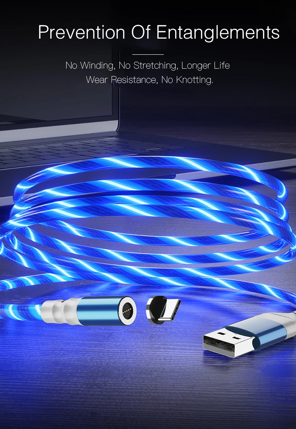 Магнитный кабель usb type-C, магнитный кабель, светодиодный, для быстрой зарядки, USB кабель микро-зарядного устройства, провод для iphone X 11Pro Xiaomi