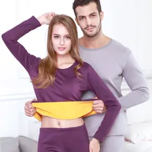 Осень зима термобелье набор женщин плюс бархат толстый Костюм Золотой Бархат Теплая одежда мужские боди компрессионное нижнее белье