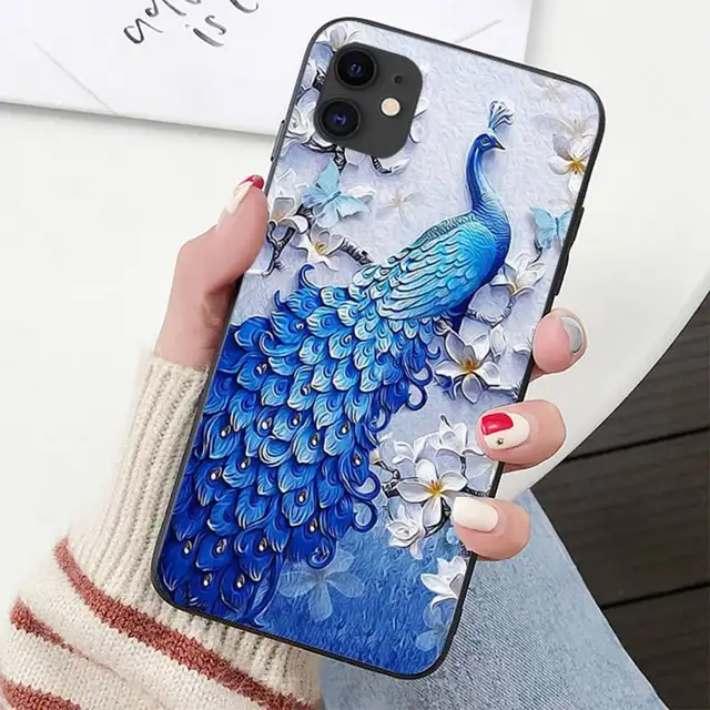 YNDFCNB peacock feather Phone Case for iPhone 11 12 pro XS MAX 8 7 6 6S Plus X 5S SE 2020 XR cover a1