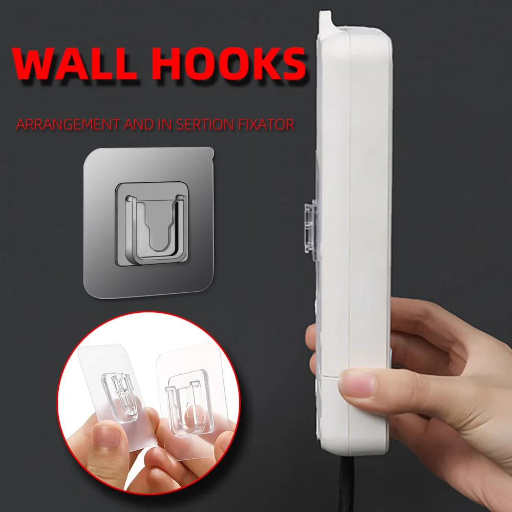 Ganchos de pared adhesivos de doble cara, gancho adhesivo transparente fuerte, ventosas, soporte de pared de almacenamiento para el hogar y la cocina