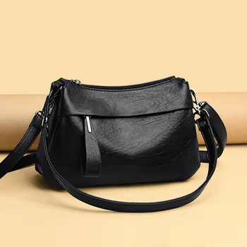 

Classic Solid Color Genuine Leather Square Sling Bag Casual Mom Cross-body Shoulder Bag 2020 Korean-style Soft Leather WOMEN'S B