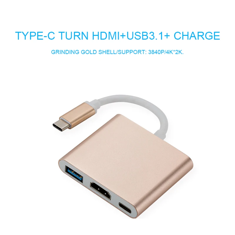 Usb c HDMI Тип c Hdmi mac 3,1 конвертер адаптер Тип c к HDMI/USB 3,0/type-C Алюминий для Apple Macbook адаптер