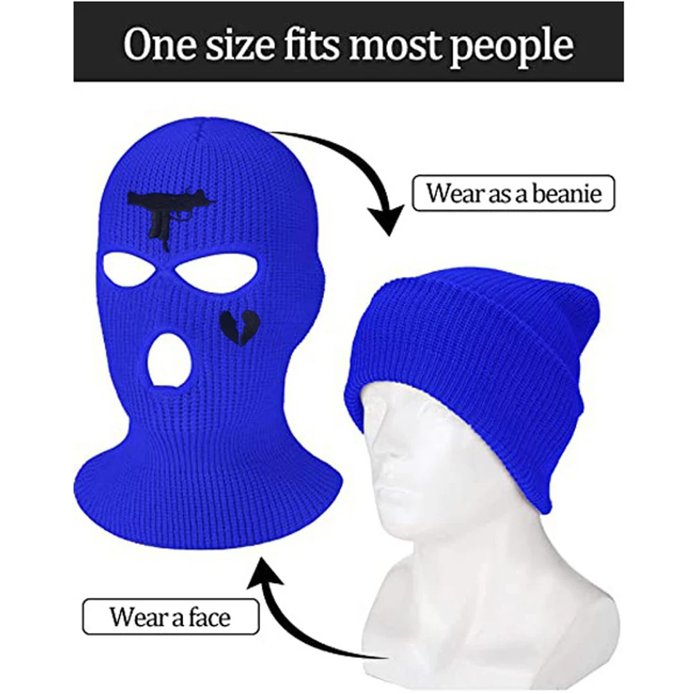 beanie cap for men Fashion Neon Balaclava Three-hole Ski Mask Tactical Mask Full Face Mask Winter Hat Party Mask Limited Embroidery bone masculino mens winter hat skullies