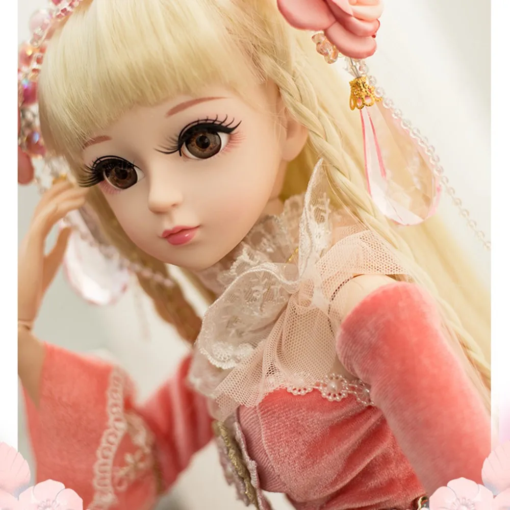Кукла Viciviya 1/3 BJD 60 см/23,6 ''Высота 19 шарнирных кукол(парик+ обувь+ одежда+ волосы+ глаза+ макияж) коллекция игрушек - Цвет: Розовый