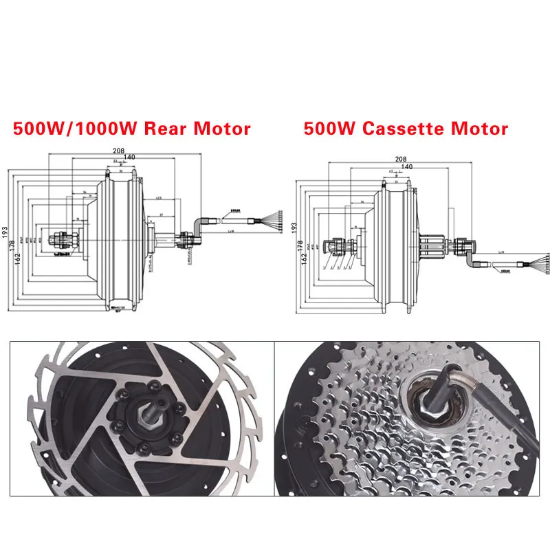 Motor wheel 1000W 500W Electric bicycle 48V Hub motor Geared motor MXUS XF19R Rear Motor 26" 27.5" 700C