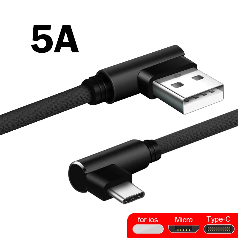 Локоть USB зарядный кабель 1 м 2 м Micro USB для huawei XIAOMI 5A USB зарядный кабель для передачи данных супер зарядный кабель