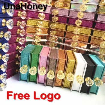 

NEW 25mm False Eyelashes Packaging lash Boxes Custom Your LogoLaser, fine flash, 3D mink eyelash box with handle make up