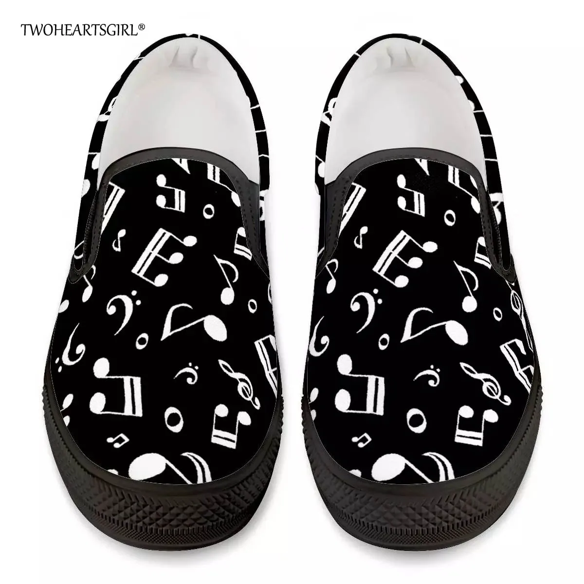 Vulcanized-Shoes Flat-Sneakers Classic Male Black Breathable Men Print Twoheartsgirl