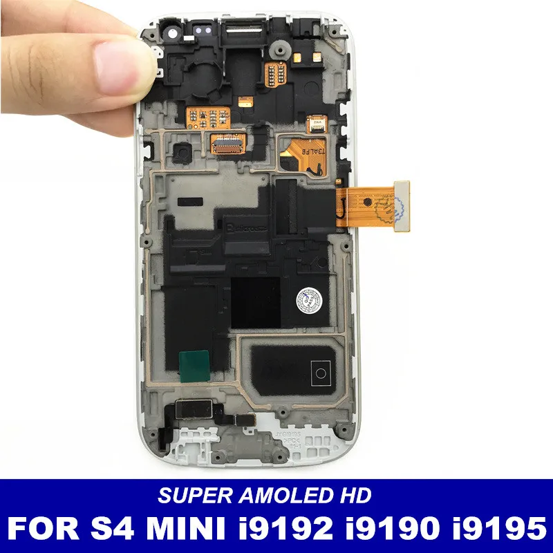 Супер AMOLED lcd S для samsung Galaxy S4 Mini I9190 i9192 i9195 ЖК-дисплей сенсорный экран дигитайзер с рамкой Замена стекла