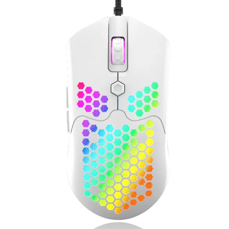 

M5 Hollow-out Honeycomb Shell Gaming Mouse Colorful RGB Backlight Light Wired Mice with 7 Buttons for Game Accessories