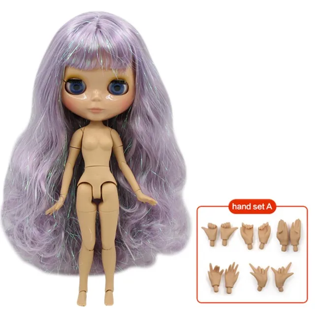 with hand A Ледяная фабрика blyth Кукла № BL340 30 см Индивидуальная голая кукла с матовым лицом темная кожа шарнир тело для 1/6 BJD обувь для кукол - Цвет: with hand A