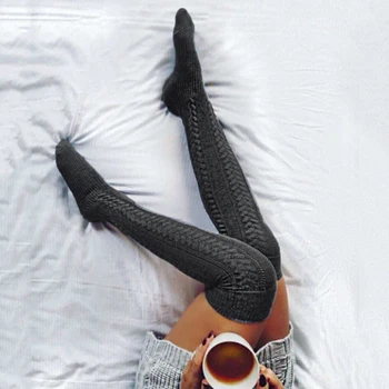 

Winter Leg Warmers Women Leggings Stockings Warm Knee High Boots Stocking Solid Color Women Knit Girl Stockings Leg Warmers