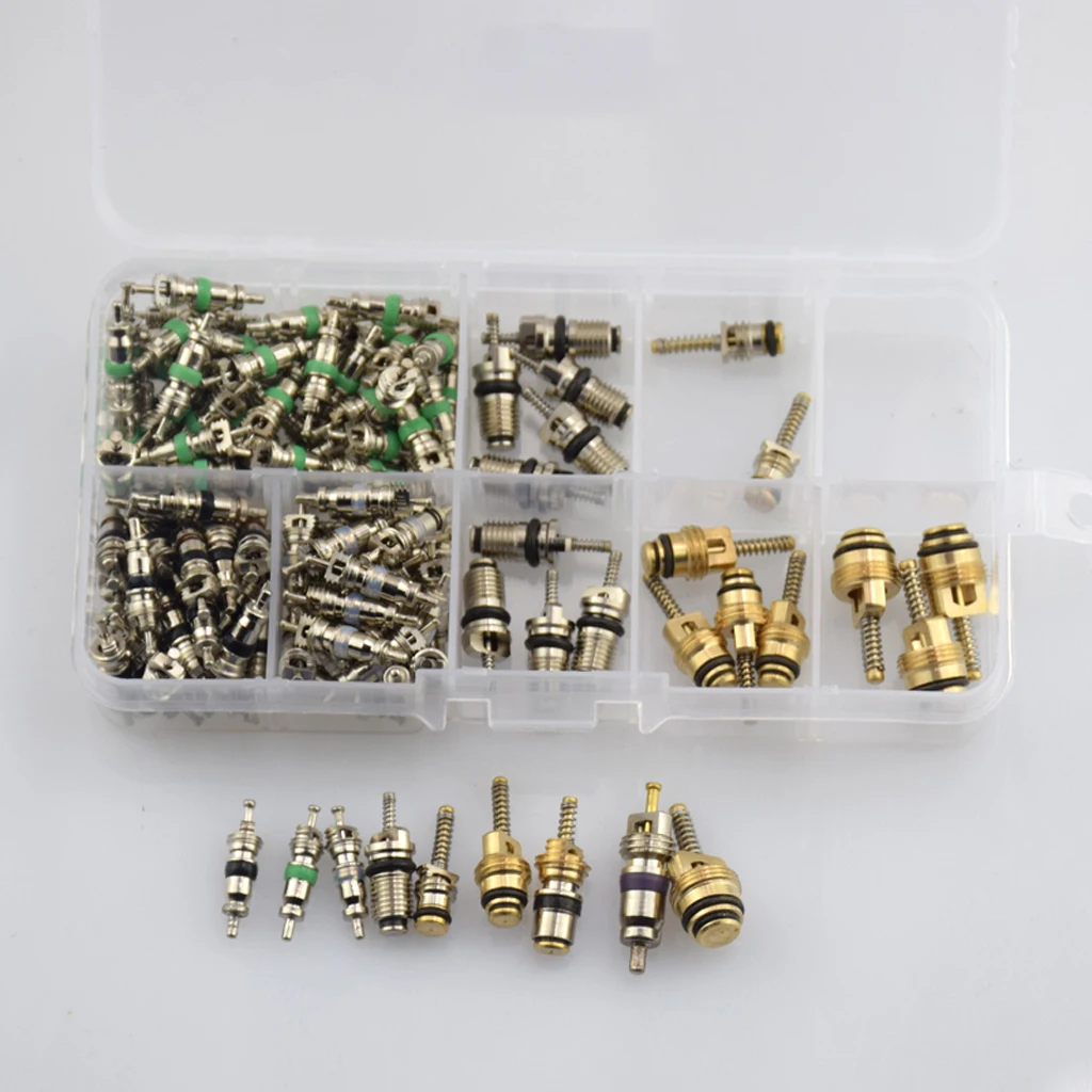 134 Piece Assortment A/C Schrader Valves R134a Kit 11 kinds AC valve Cores 134 Piece Assortment A/C Schrader Valves R134a Kit 11 kinds AC valve Cores