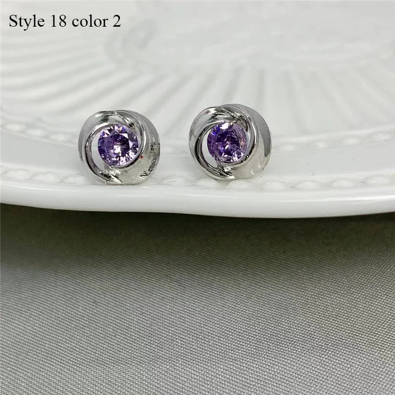 925 Sterling Silver Earrings Stud for Women Solid Silver Jewelry Earrings Bling CZ Zircon Stone Stud Brincos Bridal Wedding