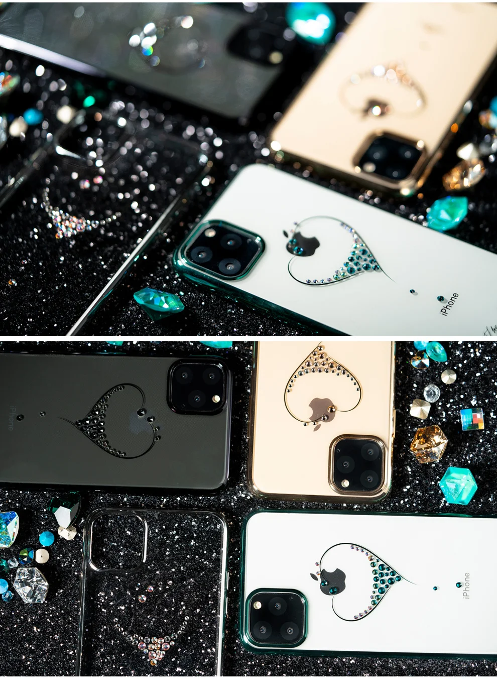 Гальванический Прозрачный блестящий чехол для телефона для iPhone 11/11 Pro/11 Pro Max жесткий противоударный чехол-накладка с кристаллами и бриллиантами Kingxbar