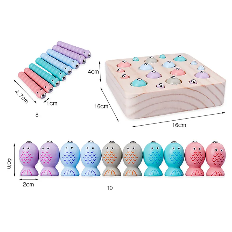 Детские деревянные игрушки, набор магнитных игрушек для рыбалки, детская игрушка, деревянная игрушка для рыбалки, 3D Рыба, детские развивающие игрушки для детей