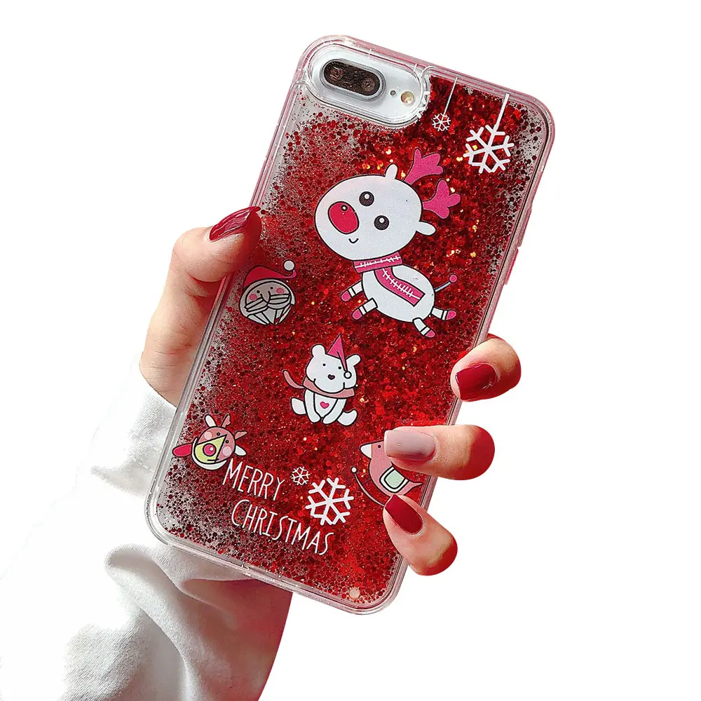 Чехол KISSCASE на Рождество и новый год для iPhone XS MAX XR X 8 7 чехол с зыбучим песком Санта