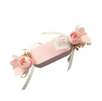 

50pcs Flower High Quality Wedding Favor Box and Bags Sweet Gift Candy Boxes for Wedding Tag Birthday Guests Favors Event Party