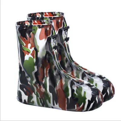 High-Quality Men's And Women's Rainproof And Waterproof Boots Cover Rubber Boots Reusable Shoe Cover  Non-Slip  Rain Boots Camouflage green