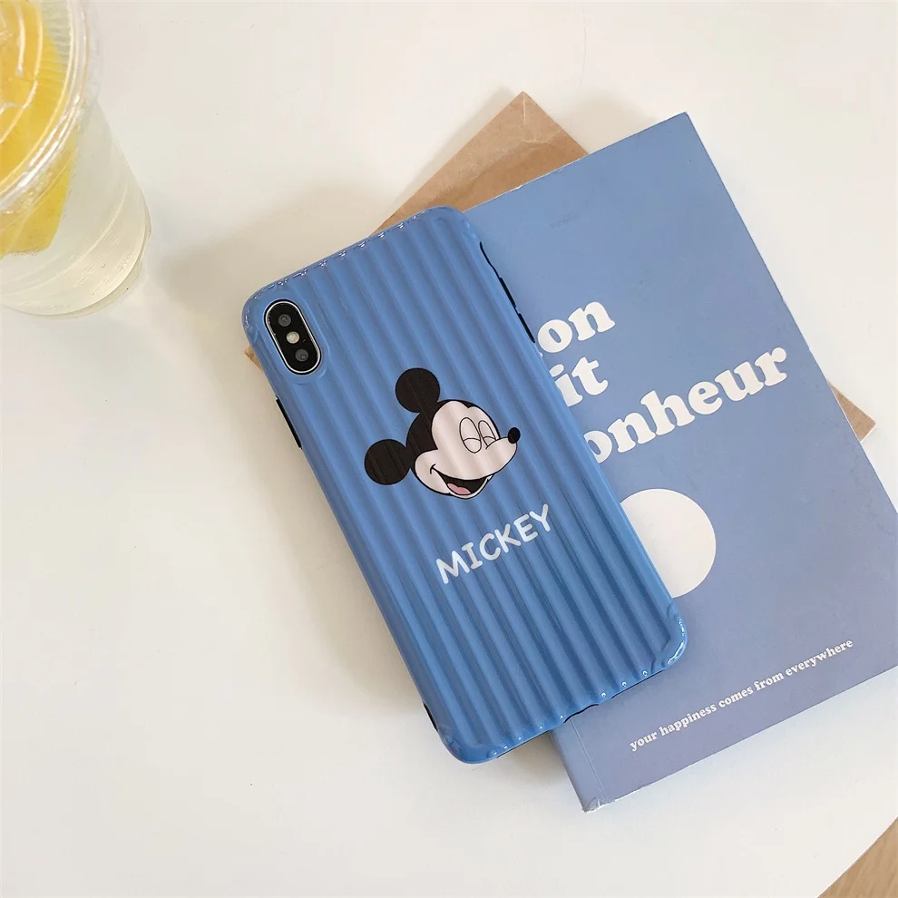 

DTFQ Blue Cartoon Cute Lovely Mickey Mouse Soft Silicone Back Cover TPU Case for iPhone 6s Plus 8 7 X XR Xs Max