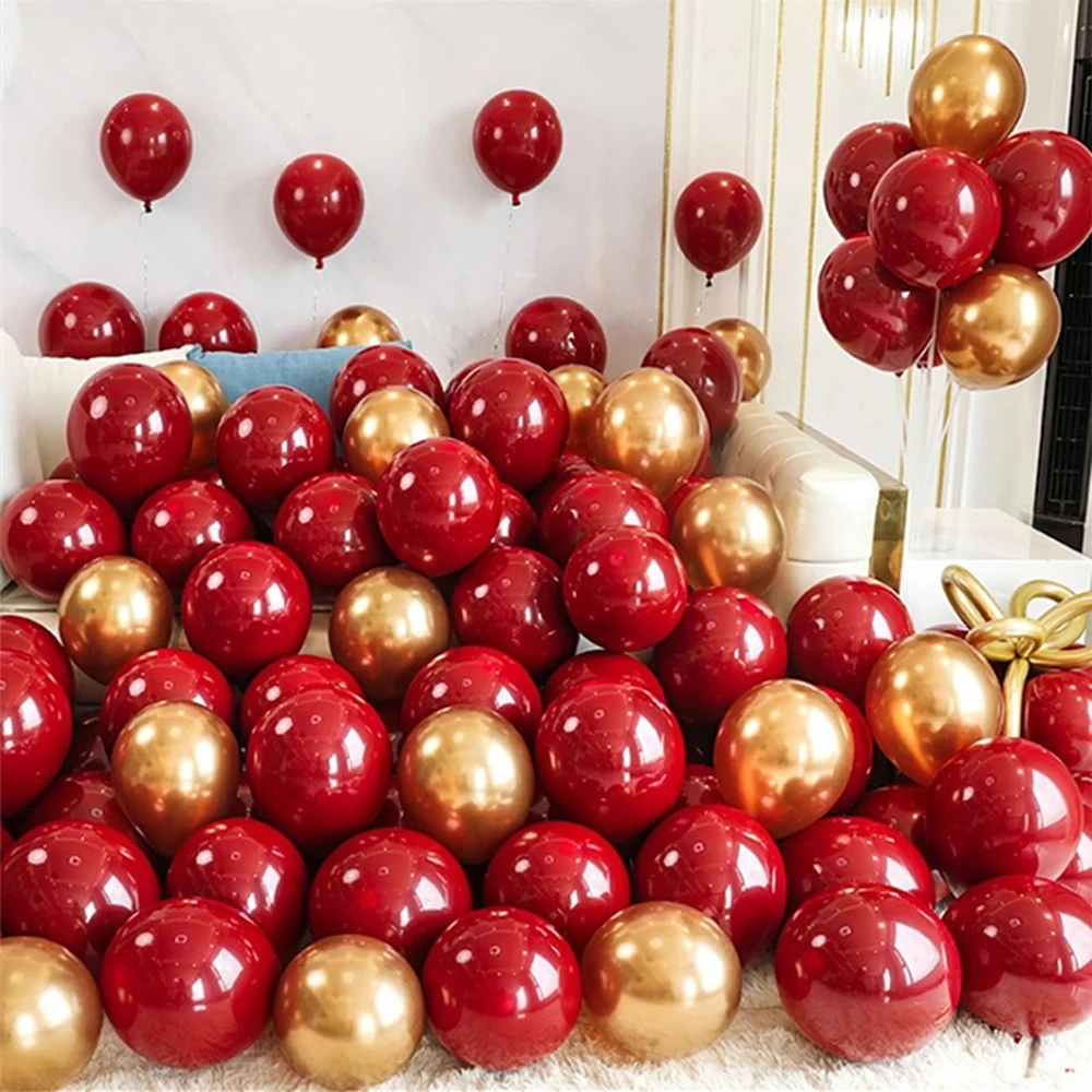 

40/20Pcs 10inch Pomegranate Red Confetti Latex Balloons Wedding Globos Birthday Valentine's Day House New year Party Decorations