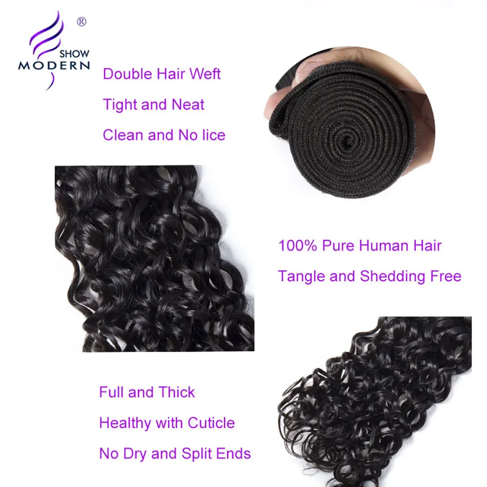 Современное шоу человеческие волосы волна воды 4 пряди Средний радио remy волосы Утки 10-28 дюймов малазийские человеческие наращивание волос