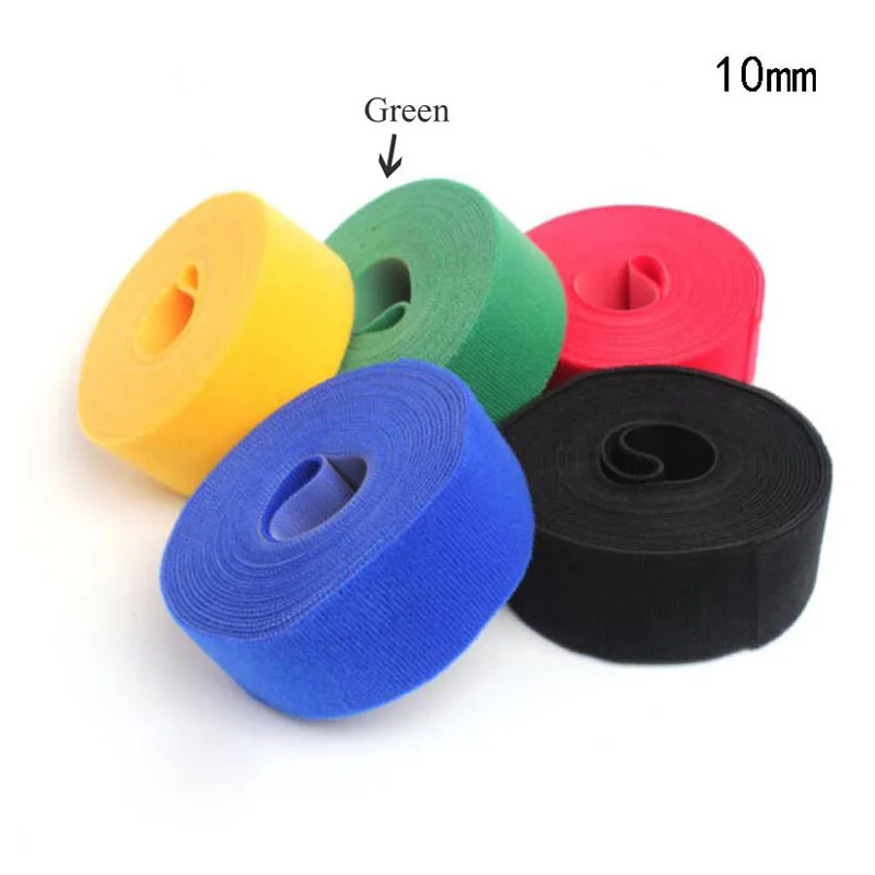 Green 10mm Красочные многофункциональные многоразовые многофункциональные двухсторонние Саут инструменты Нейлон самоклеющиеся для хранения - Цвет: Green 10mm