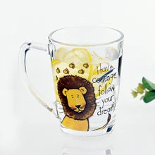 Прозрачная Стеклянная Кружка для домашнего использования с животными из мультфильмов, стакан для воды, чашка для послеобеденного чая, черный чай, чашка для чая, лучшие рождественские подарки, чашка