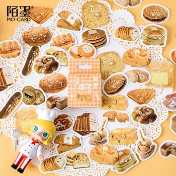 

mo mo Origional Boxed Adhesive Paper Cute Bread King Special Shape Hand Account Decoration Universal Seal Stickers 46 PCs
