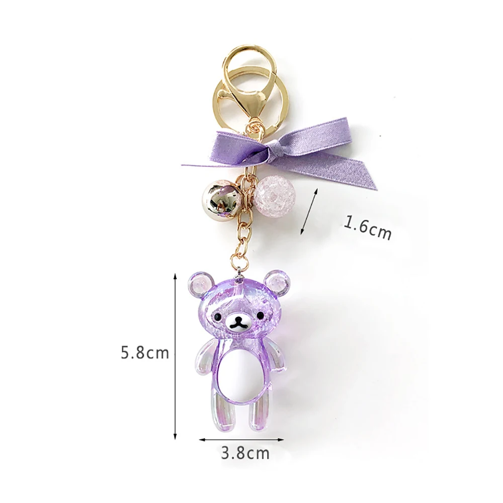 Красочный медведь брелок пластиковый медведь кулон Kpop аксессуары Llaveros Kawaii Porte Clef Animaux подарки на день рождения для детей