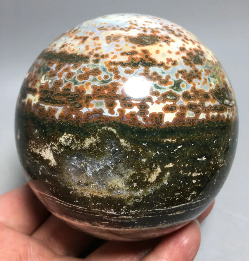 1186g Beautiful natural quartz crystal polishing energy healing ocean jasper ball for sale