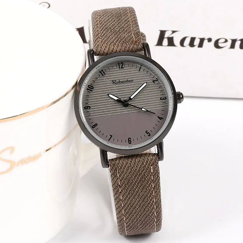Brown Small Стиль, черные крутые женские часы для женщин, Топ бренд, Простые ретро мужские кожаные Наручные часы, модные часы для влюбленных, женские часы - Цвет: Brown Small