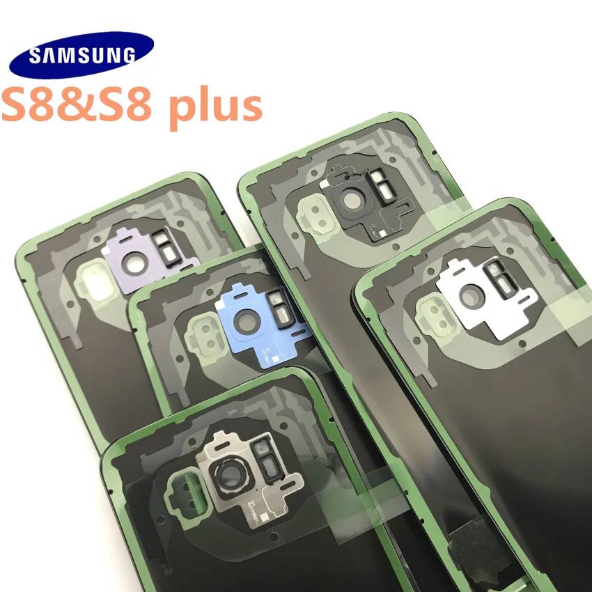 SAMSUNG Galaxy S8 G950 S8 plus G955 G955F Задняя стеклянная крышка для батареи задняя дверь Корпус чехол Задняя стеклянная крышка