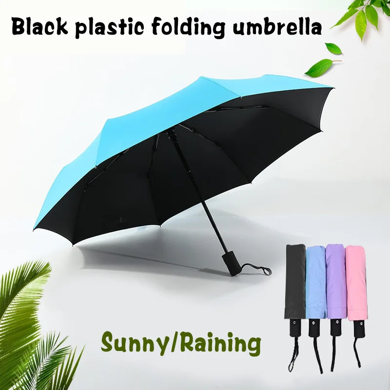 Compact Folding Automatic Auto Close Walking Waterproof Cloth Black Steel Rain Umbrella Sun Umbrella Folding Umbrella Portable