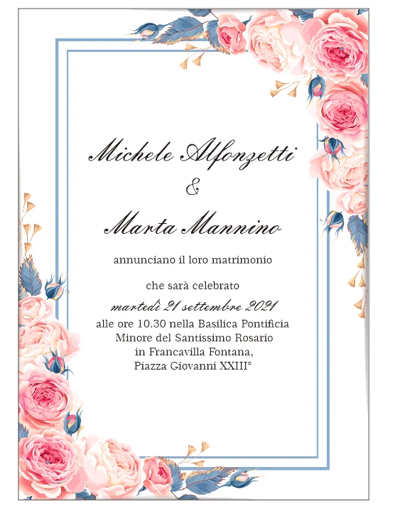 Flores rosas, Marco azul, invitación de acrílico para té de la tarde,  invitaciones de boda acrílicas personalizadas de 10 piezas, invitaciones de  bautizo - AliExpress