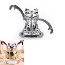 Дизайн Лягушки чайные ситечки из нержавеющей стали чайный пакетик с капельным блюдом аксессуары для кофе и чая