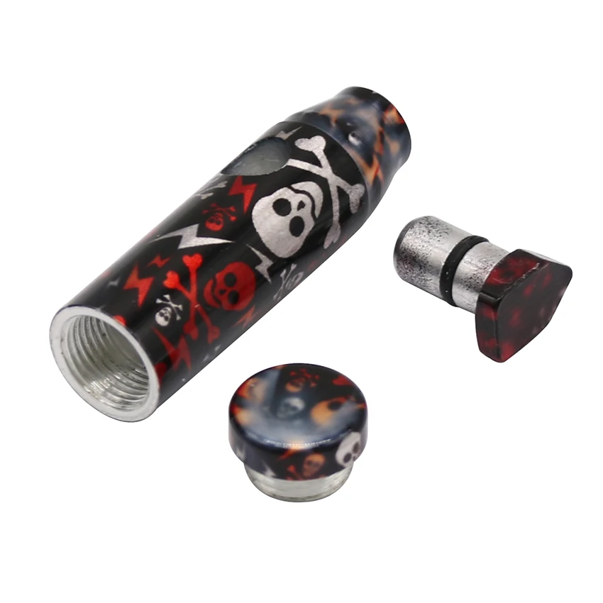 1PCS New Arrival Metal Aluminum 50mm Weed Leaf Snuff Bottle With A Floral Cartridge Snuff Bullent Accessories