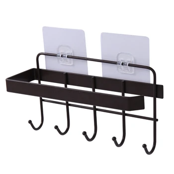 

Kitchen Storage Organizer Heavy Duty Towel Rack Roll Paper Holder with Hooks Bathroom Hanger Shelf Home Storage Organization