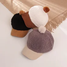 Кашемировая детская шапка, зимняя детская Милая плотная теплая бейсбольная кепка для мальчиков и девочек, подходящая по цвету Кепка