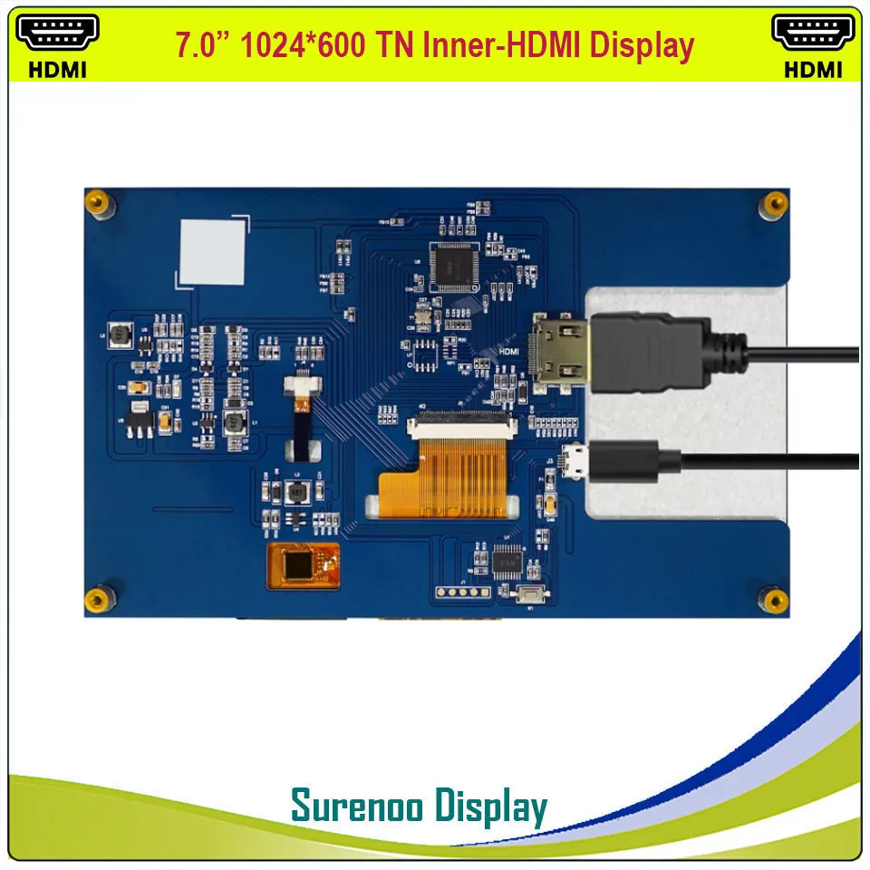 US $39.99 70 7 Inch 1024600 InnerHDMI TN LCD Module Monitor Display Screen With USB Capacitive Touch Panel For RaspBerry Pi RPI 3B4B