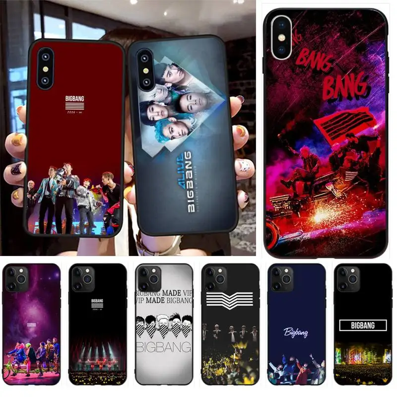 Мягкий чехол для телефона PENGHUWAN kpop Bigbang с логотипом под заказ фото iPhone 11 pro XS MAX 8 7 6 6S