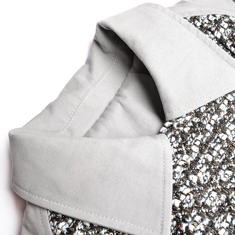 Женский офисный костюм из двух предметов элегантный твидовый пиджак и шорты