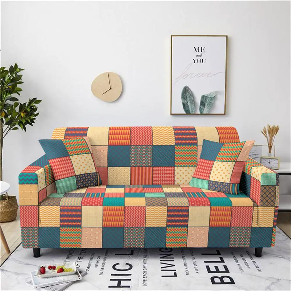 ZEIMON чехол для дивана с геометрическим узором, чехол для дивана, чехол для мебели для гостиной, защитное кресло, кушетки, богемное полотенце для дивана - Цвет: SF013-1