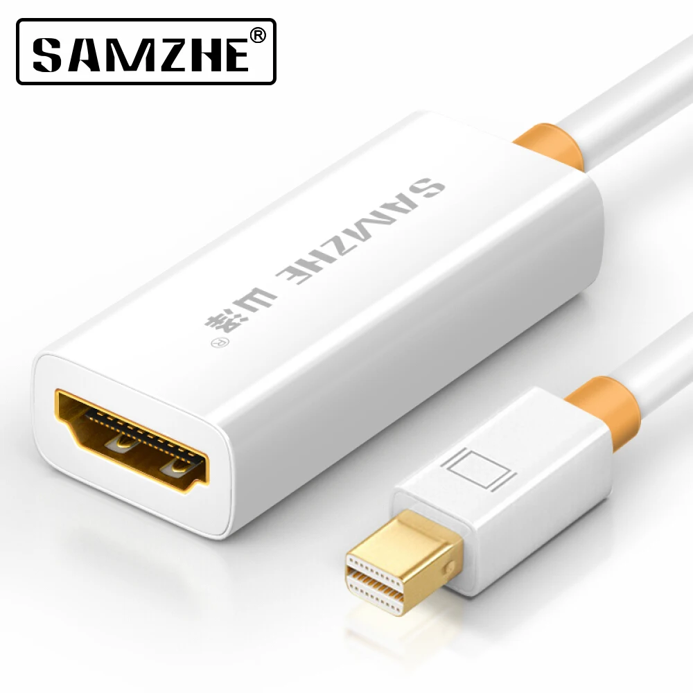 Адаптер SAMZHE Mini DisplayPort HDMI конвертер Thunderbolt для Apple MacBook Air Microsoft Surface Pro белый цвет| |