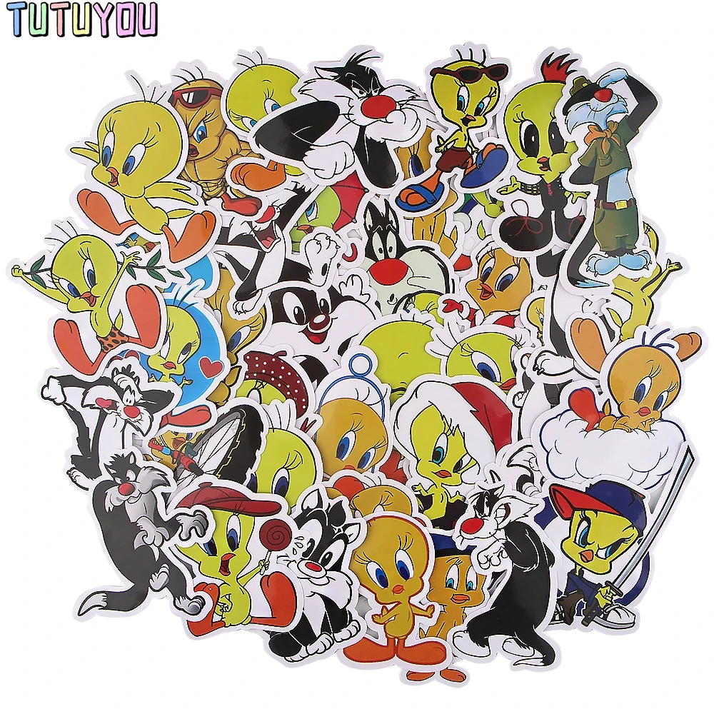 

PC1906 39pcs/set Bird Popular Cartoon Silly Cat Creative Stickers DIY Stickers Cartoon Style For Notebook Phone Case Stickers