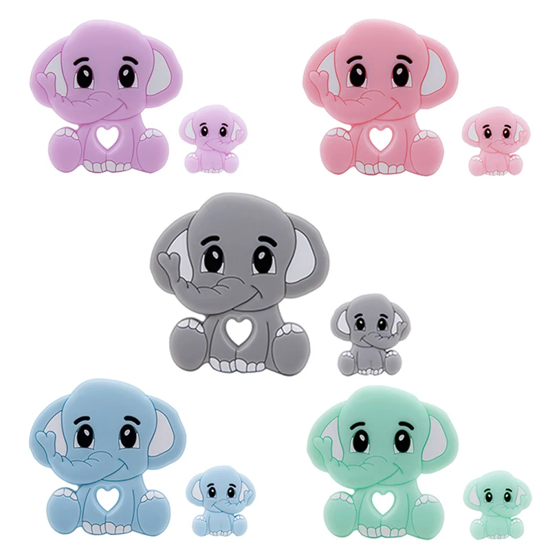 

Let's Make 5pc/10pcs BPA Free Animal Silicone Teethers Elephant Baby Teething Product Food Grade Tiny Rod Shower Gifts Cartoon