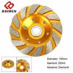 100mm 4 polegada copo segmento de diamante disco moagem tigela tipo corte da roda para concreto mármore terrazzo polimento ferramentas abrasivas