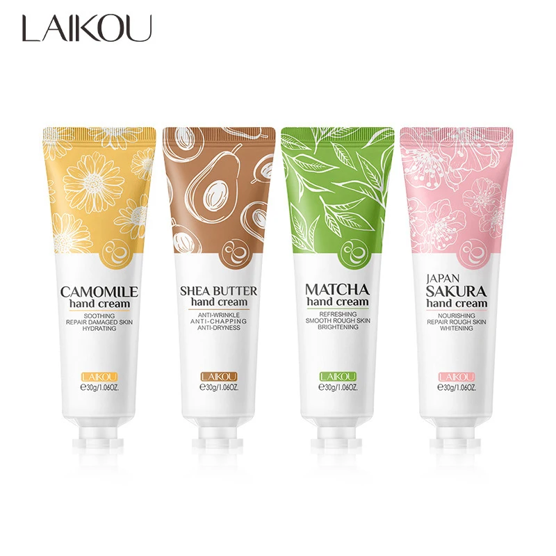 4pcs Deep Moisturizing Refreshing Hand Cream Sakura Matcha Shea Butter Chamomile Gentle Soften Keratin Improve Dry Body Lotion 1 4pcs Deep Moisturizing Refreshing Hand Cream Sakura Matcha Shea Butter Chamomile Gentle Soften Keratin Improve Dry Body Lotion