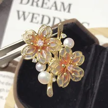 Натуральная пресноводная жемчужная брошь, работа высокого качества, модная простая подвесная брошь, Универсальные женские броши