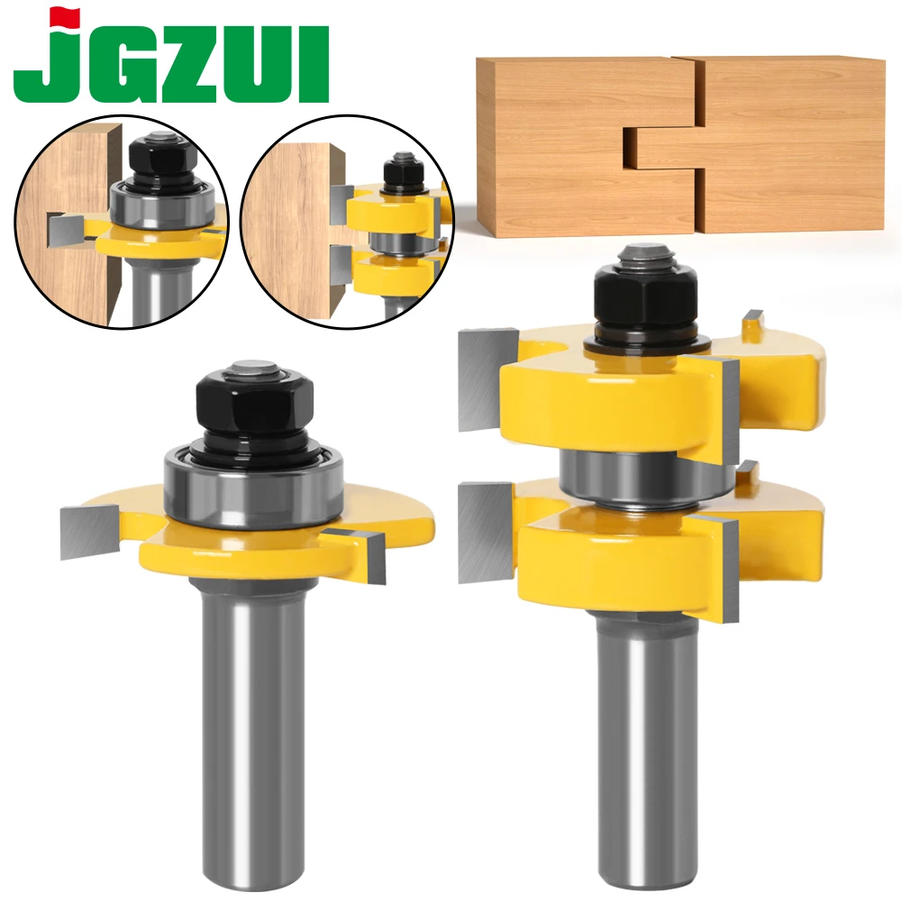 2pc 1/2&quot Shank 12mm shank Tongue &amp Groove Router Bit Set - Large StockWoodworking cutter TenonCutter for Woodworking | Инструменты